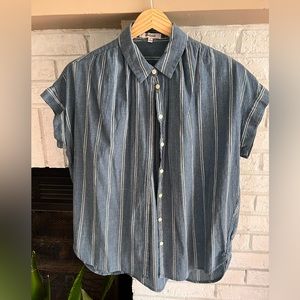 Madewell denim striped button-down shirt